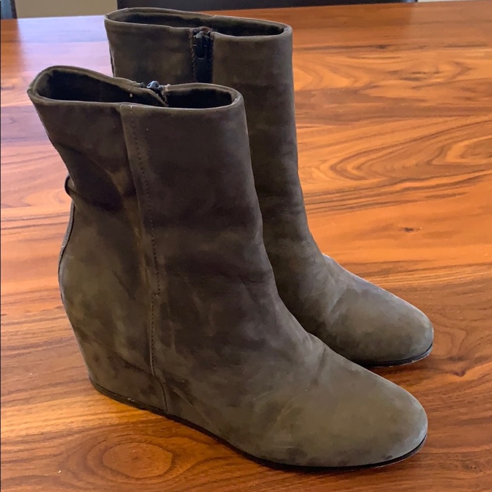 Vince Michela Suede Wedge Ankle Booties